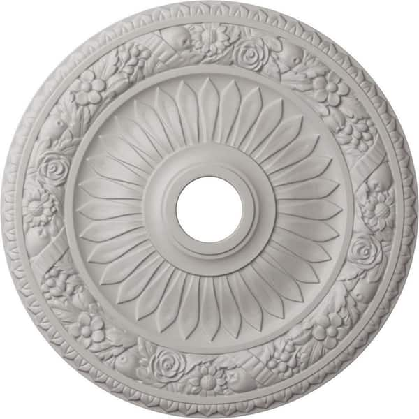 Ekena Millwork 1-1/8 in. x 23-5/8 in. x 23-5/8 in. Polyurethane Bellona Ceiling Medallion, Ultra Pure White