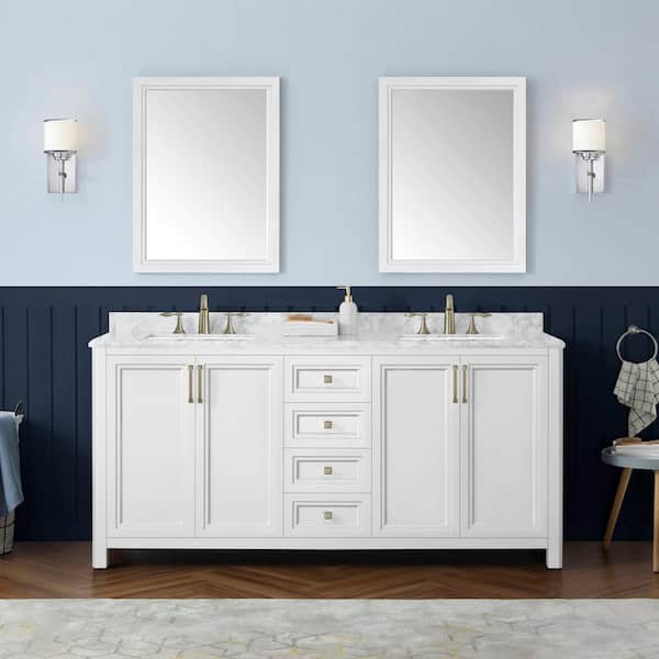 Home Decorators Collection Sandon 24 in. W x 32 in. H Rectangular Framed Wall Mount Bathroom Vanity Mirror in White