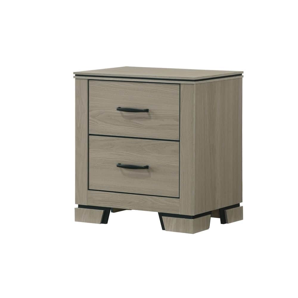 Allegra Weathered Gray 2-Drawer 22 in. W Nightstand