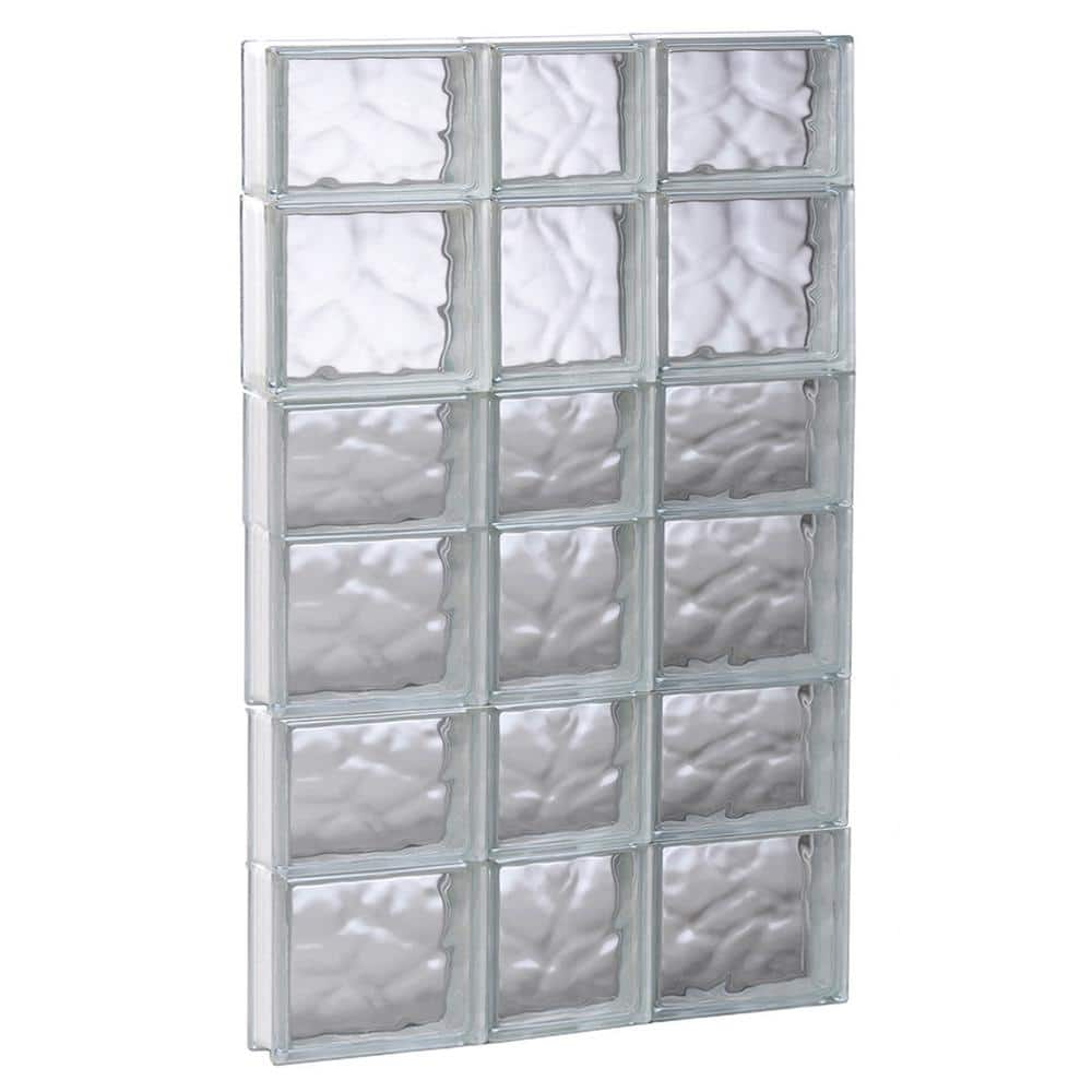 Clearly Secure 21 25 In X 40 5 In X 3 125 In Frameless Wave Pattern   Clearly Secure Glass Block Windows 2242sdc 64 1000 