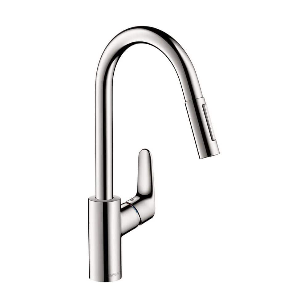 Focus HighArc 16'' Chrome Brass Pull-Out Kitchen Faucet
