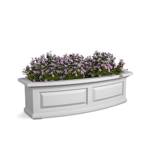 Nantucket 36 in. x 11.5 in. Self-Watering White Polyethylene Window Box