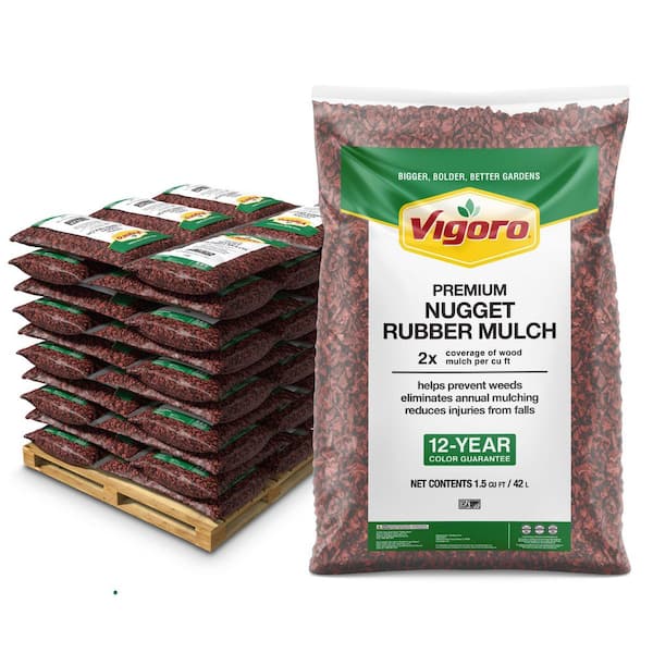 Vigoro 75 cu. ft. Red Recycled Rubber Mulch (50 Bags) GN15RD50