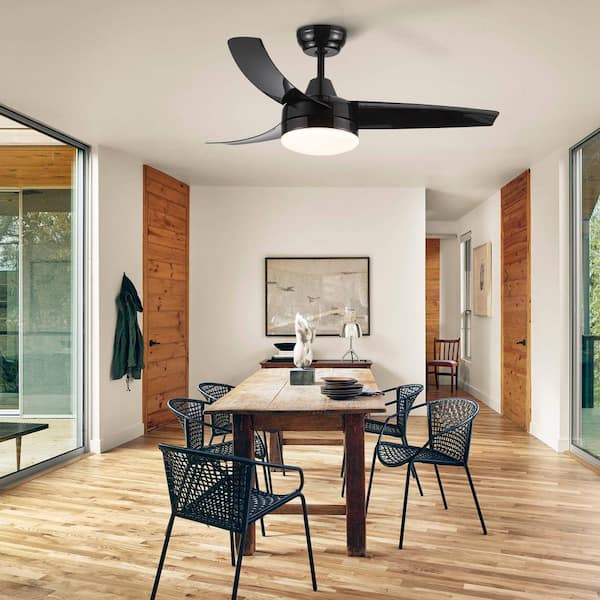 Avex 42 in. Black Standard Ceiling Fan with Remote Control and Dimmable Integrated LED