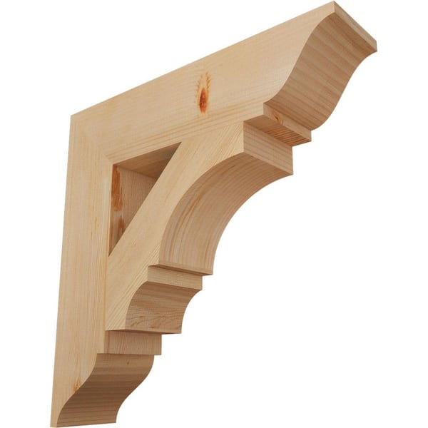 Ekena Millwork 5.5 in. x 24 in. x 24 in. Douglas Fir Balboa Traditional Smooth Bracket
