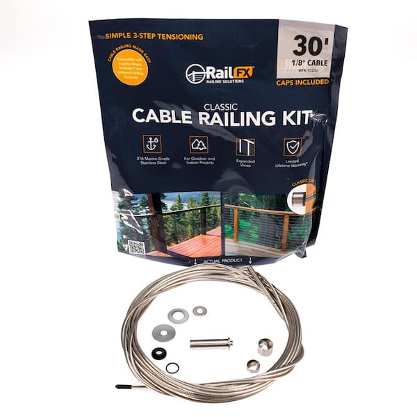 Feeney Classic Railing 16-ft x 6-in x 3-in Metal Steel Deck Cable Rail Kit
