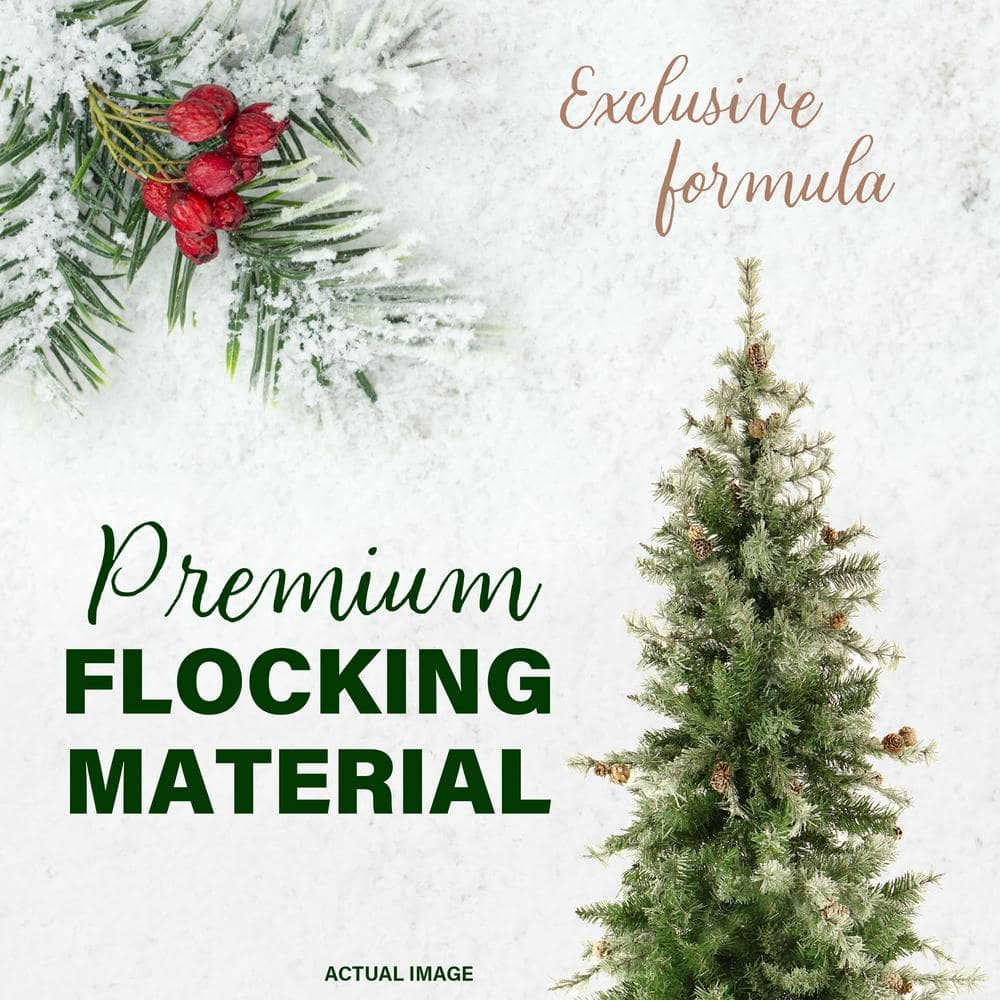 9-Foot Green and White Slim Fir Artificial Christmas Tree