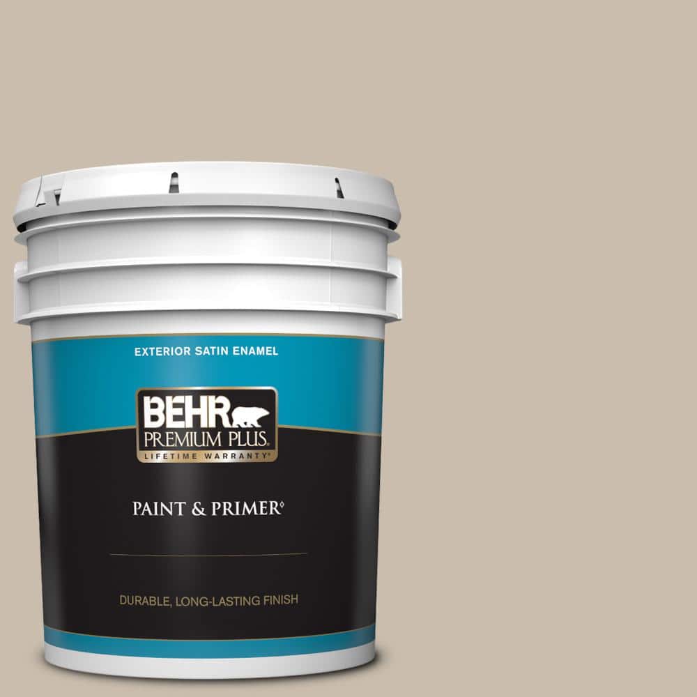 BEHR PREMIUM PLUS 5 gal. PPU513 Creamy Mushroom Satin Enamel Exterior