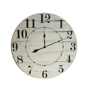 Diane 24 inch White Farmhouse Wall Clock