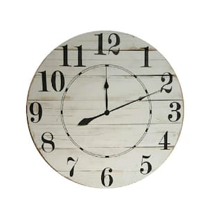 Diane 30 Inch White Farmhouse Wall Clock
