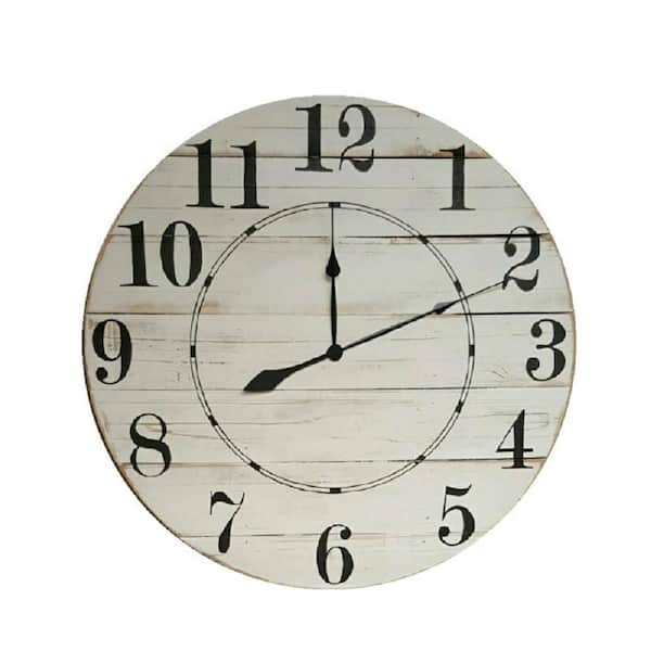 Unbranded Diane 30 Inch White Farmhouse Wall Clock