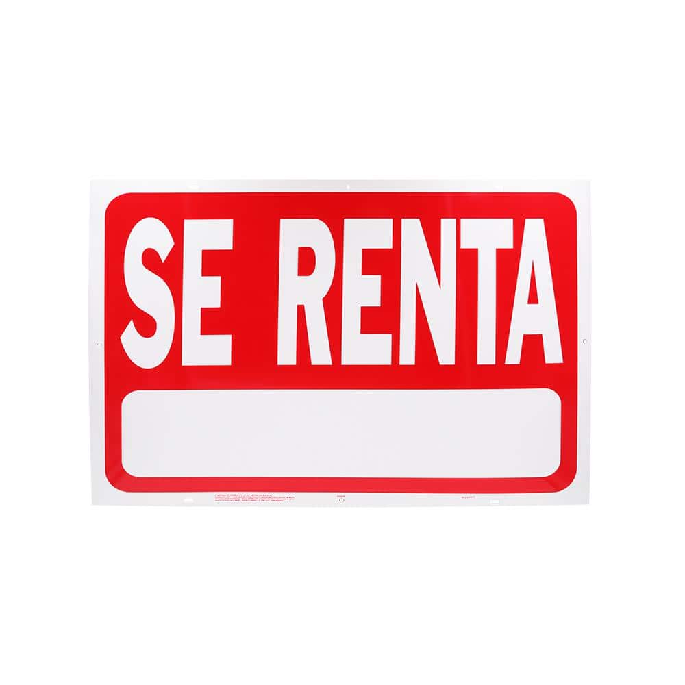 Everbilt 18 in. x 24 in. Plastic Se Renta Sign 41315 - The Home Depot