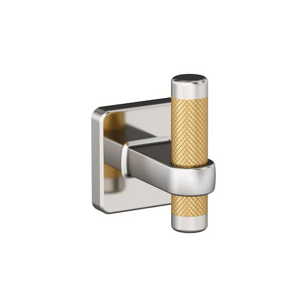 Esquire Knob Single Robe Hook in Polished Nickel/Champagne Bronze