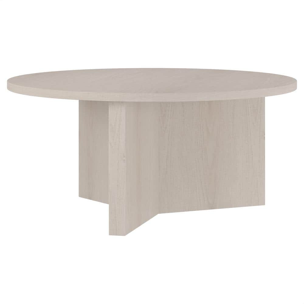 Anders 36" Round Alder White MDF Coffee Table