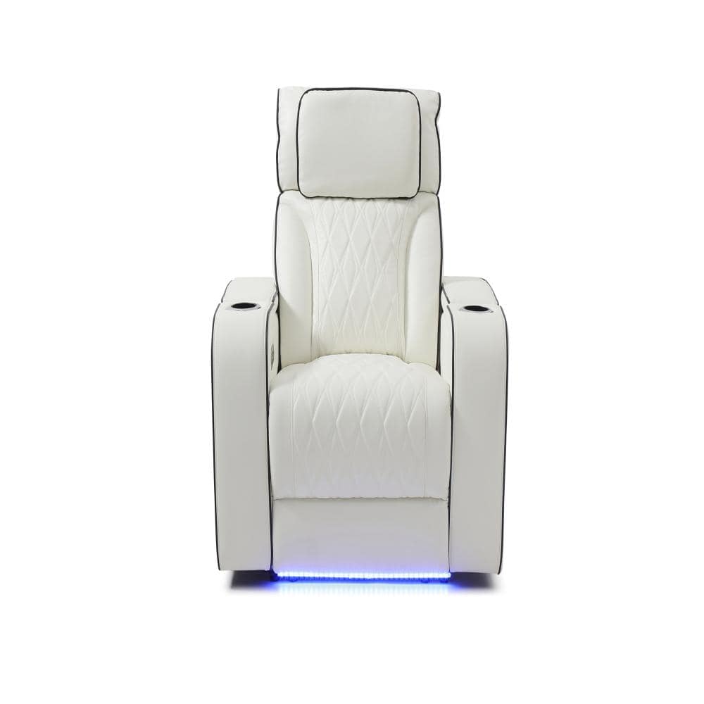 Lumin White Faux Leather Power Recliner with Power Adjustable Headrest price history on PriceWatchPro