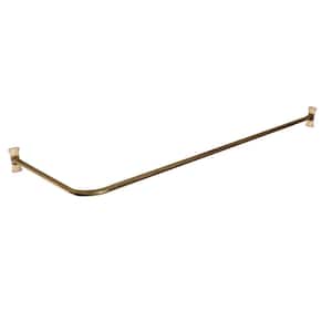 36 in. Corner Shower Curtain Rod in Polished Brass