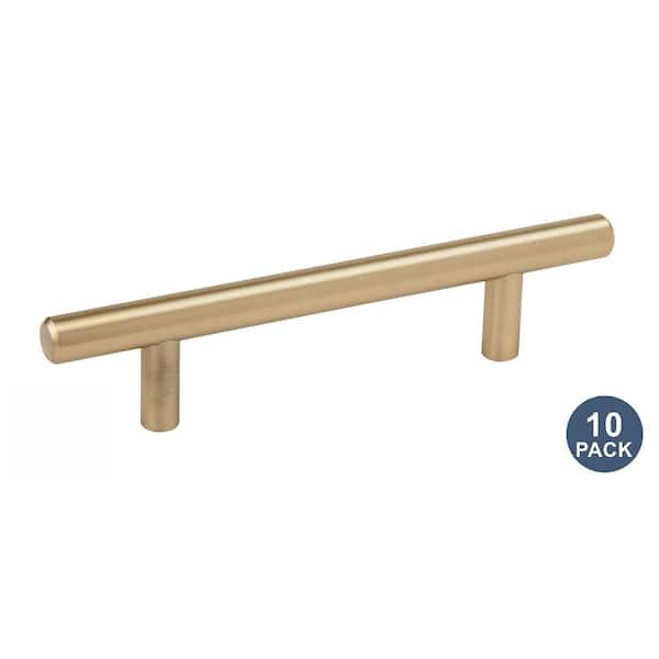 10-Pack Bar Pulls 3-3/4 in.  96mm  Modern Golden Champagne Bar Cabinet Pulls