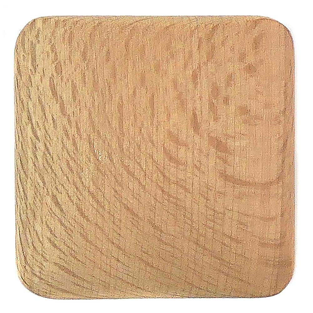 Natural Wood Square Cabinet Knob with Mounting Hardware