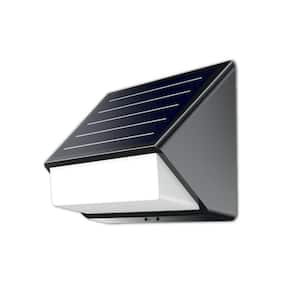 200-Watt Equivalent Integrated LED Black Outdoor Motion Sensing Solar Powered Dusk to Dawn Wall Pack Light, 5000K