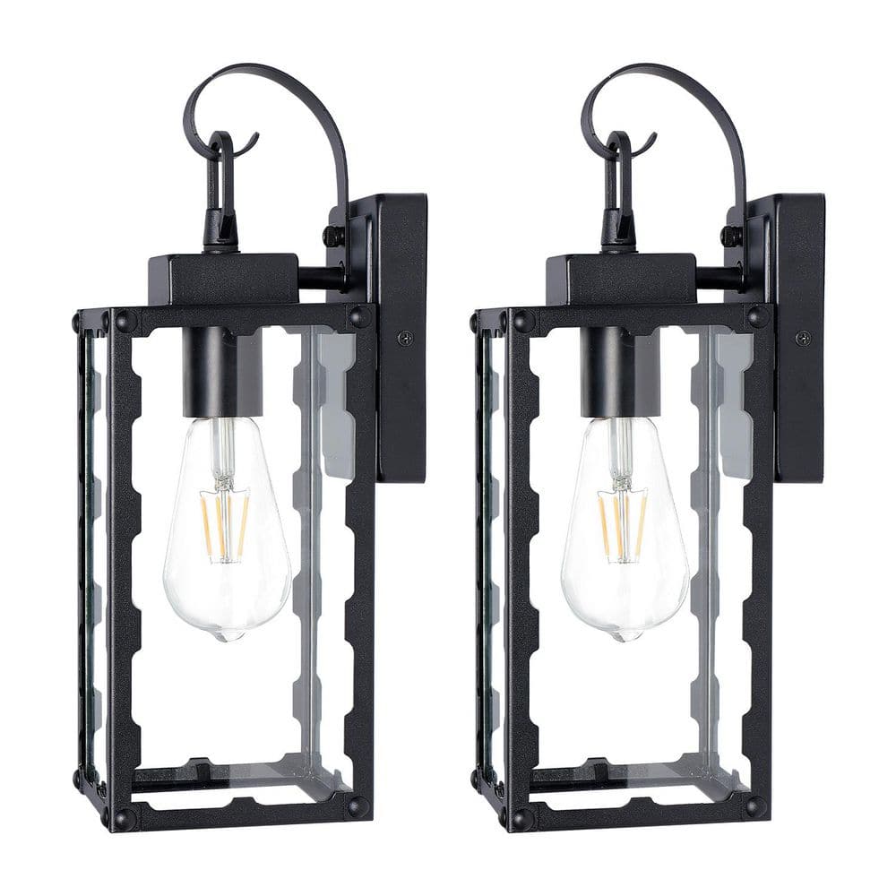 6 in. 1-Light Black Outdoor Weather Resistant Wall Lantern with Clear Glass,Wateproof Wall Scones for Porch/Driveway price history on PriceWatchPro