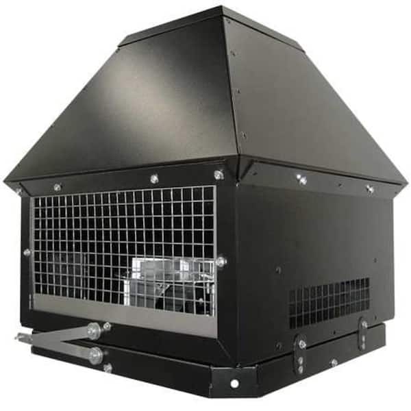 Tjernlund Auto-Draft 8 in. to 11 in. Round Chimney Cap Exhaust Fan in Black with Speed Control