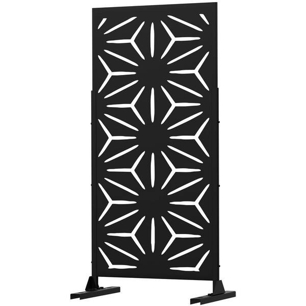 Lirago 47 in. x 24 in. Black Modern Outdoor Screen Privacy Screen with Star Patterns Wall Decal
