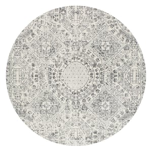 Minta Modern Persian 7 ft. x 9 ft. Gray Oval Rug