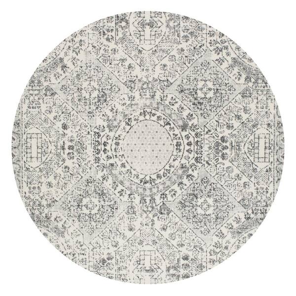 nuLOOM Minta Modern Persian 7 ft. x 9 ft. Gray Oval Rug