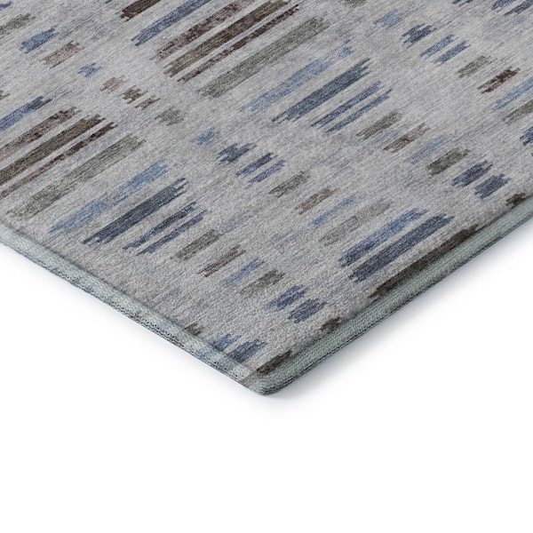 Mayfield Premium Machine Washable Abstract AMF2027 Putty 9 ft. x 12 ft. Area Rug