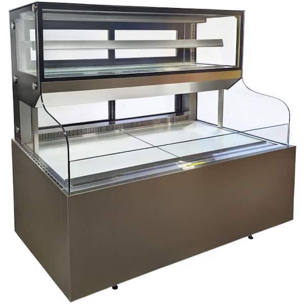 59 in. 18.9 cu. ft. Commercial Open Air Sandwich Refrigerated EC536C Black