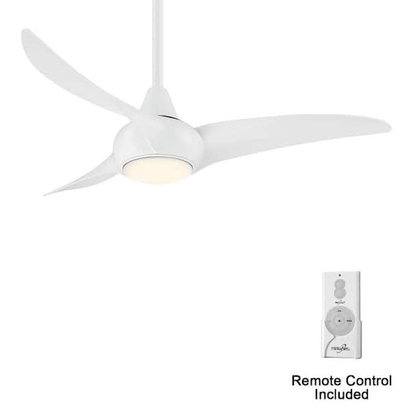 Light Wave 44 in. LED Indoor White Ceiling Fan with Light and Remote Control