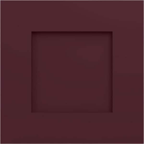 12 in. W x 12 in. H True Fit PVC Flat Panel Shutters Sample, Wine Red