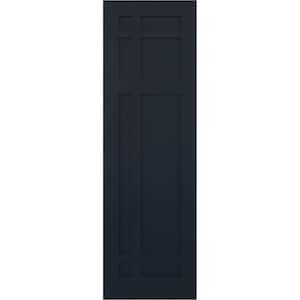 12 in. x 39 in. Flat Panel True Fit PVC San Juan Capistrano Fixed Mount Shutters Pair in Starless Night Blue