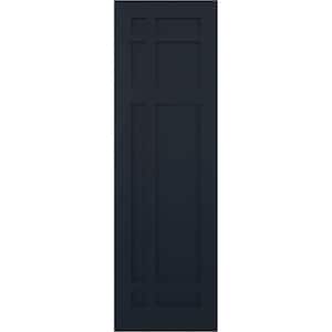 15 in. x 55 in. True Fit Flat Panel PVC San Juan Capistrano Mission Style Fixed Mount Shutters Pair, Starless Night Blue