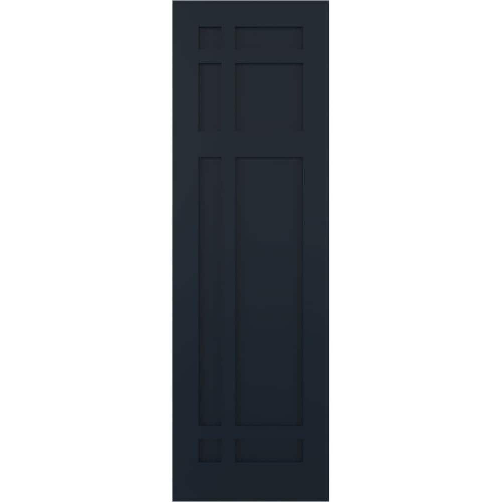 18 in. x 33 in. Flat Panel True Fit PVC San Juan Capistrano Fixed Mount Shutters Pair in Starless Night Blue price history on PriceWatchPro