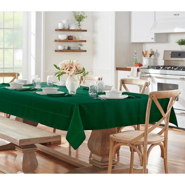 Elegance Plaid Jacquard Tablecloth, Holly Green - 60"W x 144"L