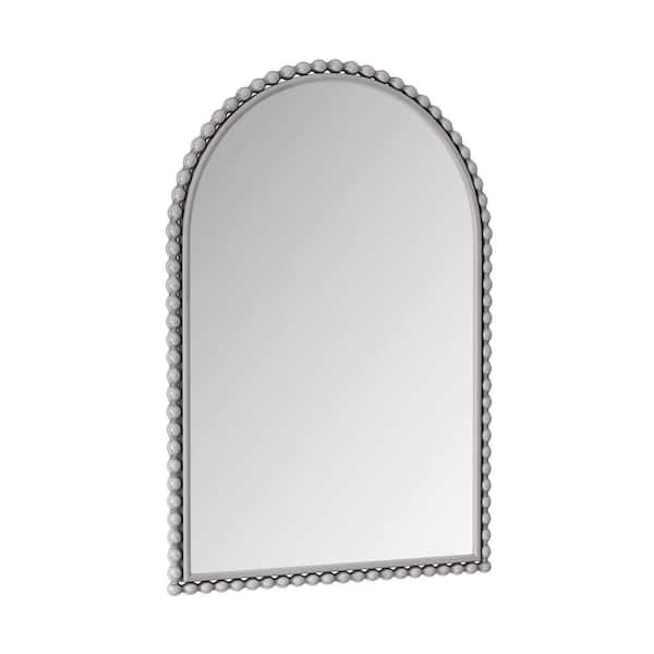 Silver 23.62 in. W x 35.43 in. H Arch Retro Iron Art Mirror Wall