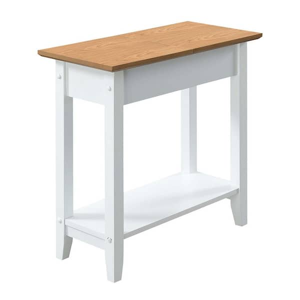 Convenience Concepts American Heritage Driftwood and White Flip Top End Table