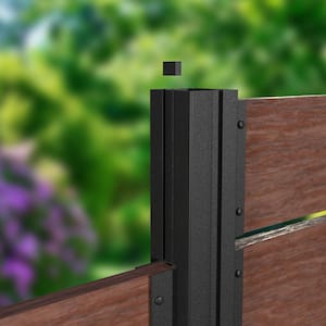 Modular Fencing 1/2 in. Matte Black Aluminum Spacers for An Outdoor Privacy Fence System (34-Pack)