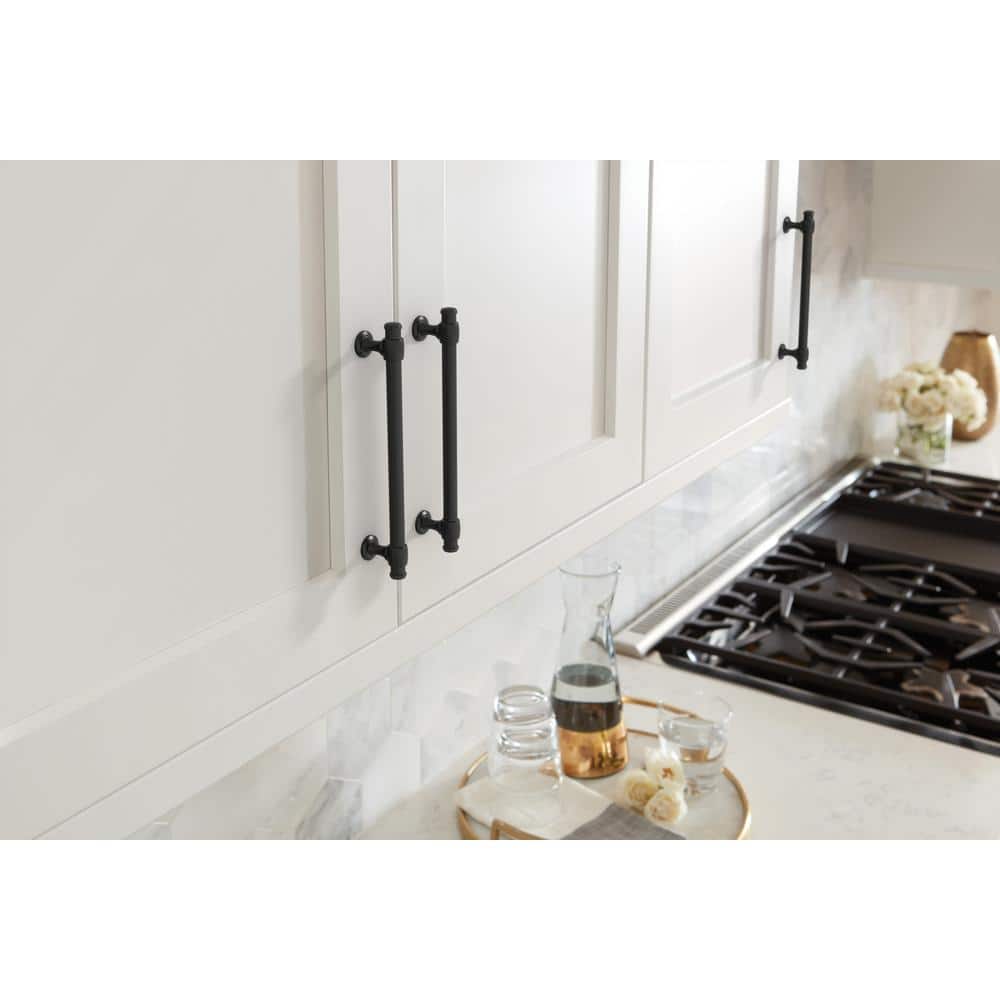 Matte Black Modern Cabinet Drawer Pull with Mounting Hardware