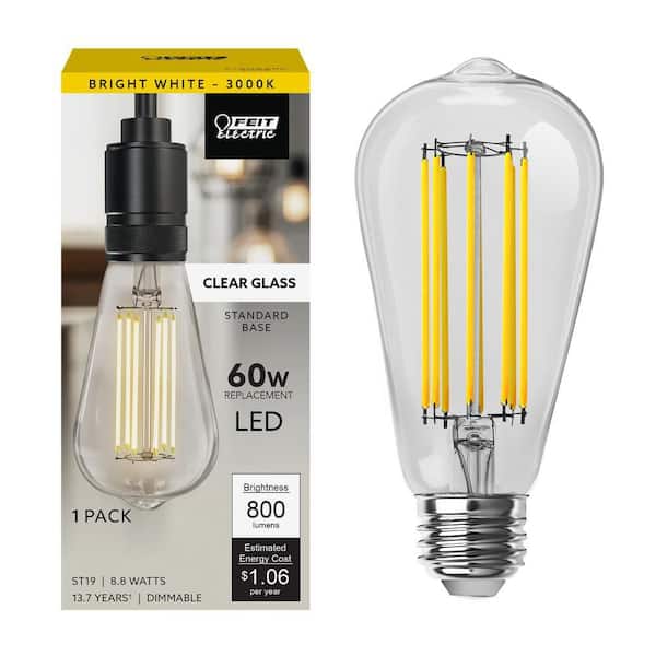 Feit Electric 60-Watt Equivalent ST19 Dimmable Spiral Filament