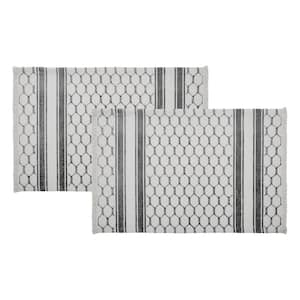 Down Home 19 in. W x 13 in. H White Cotton Chicken Wire Placemat (Set of 2)