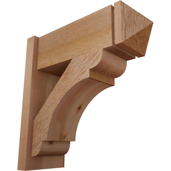 Ekena Millwork 8 in. x 22 in. x 22 in. Olympic Arts and Crafts Rough Sawn Western Red Cedar Outlooker