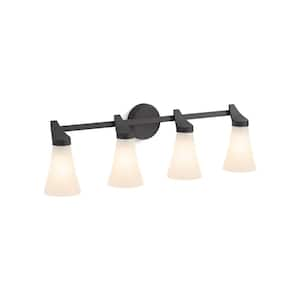 Simplice 4-Light Matte Black Wall Mount Sconce