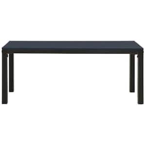 Black 43.3 in. Metal and WPC Outdoor Bench