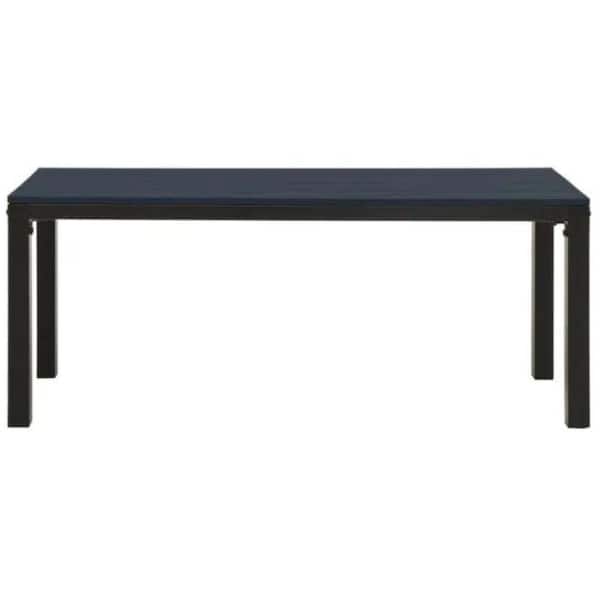 ITOPFOX Black 43.3 in. Metal and WPC Outdoor Bench