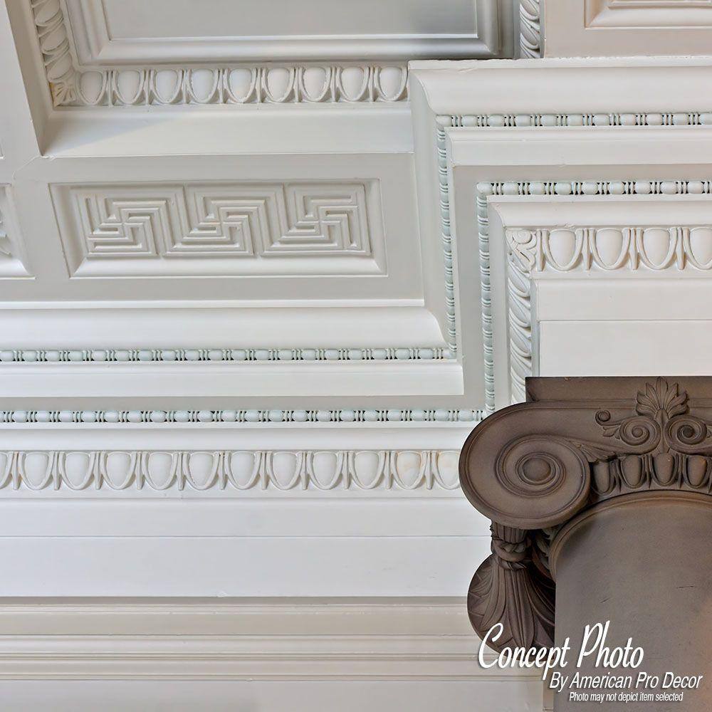 6 in Long White Polyurethane Egg and Dart Crown Moulding Sample