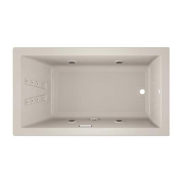 JACUZZI Solna 66 in. x 36 in. Rectangular Whirlpool Bathtub with Right Drain in Oyster