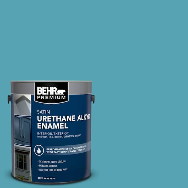 1 gal. #M470-5 Explorer Blue Urethane Alkyd Satin Enamel Interior/Exterior Paint