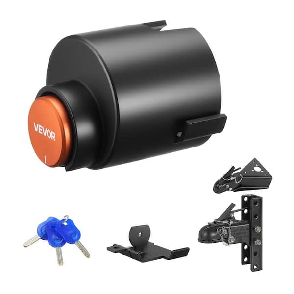 Trailer Lock, Fits 2-5/16-in. Cast Ball Couplers, Heavy Duty Hitch Lock with 3 Keys Secures Security Chains, for RV